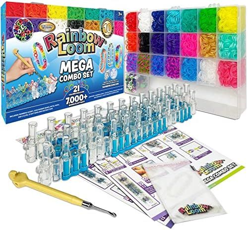 Rainbow Loom MEGA Combo Set, Features 7000+ Colorful Rubber Bands, 2 step-by-step Bracelet Instru... | Amazon (US)