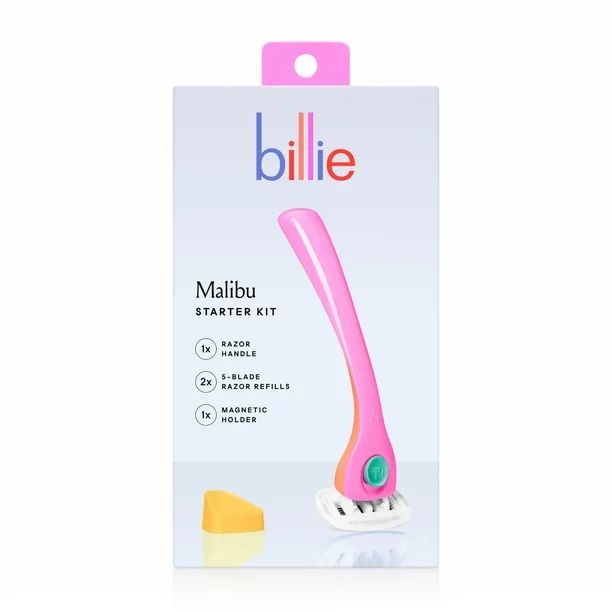 Billie Women’s Razor Kit - 1 Handle + 2 x 5-Blade Refills + Magnetic Holder - Malibu | Walmart (US)