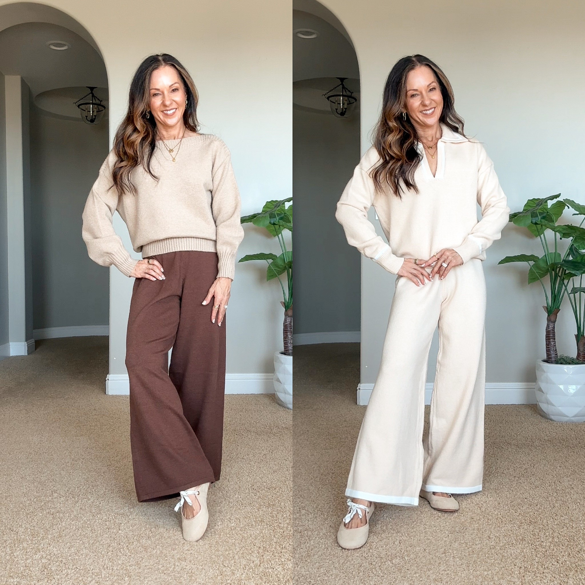 Cozy knit separates for fall 🤎 I like that you can mix & match the sweater tops and wide leg bottoms or wear them together for an easy head-to-toe look. @cupshe

Use code HOLLY for 15% off orders of $70+ or 20% off orders of $135+.

For reference: I’m 5’1”, 107 lbs. I’m wearing the smallest size available in everything. Everything is unaltered.  The bottoms are a little long on me so I roll over the top for the perfect fit.

Cupshe knit separates, knit separates, sweater sets, wide leg knit pants, knit pants, fall sweaters, matching separates, mix and match outfits, cozy fall outfits, fall lounge outfits, casual fall style, travel outfits, petite fashion, fashion over 50, women over 50 fashion, fall outfit inspiration

#LTKmomlife #LTKOver40 #LTKSaleAlert