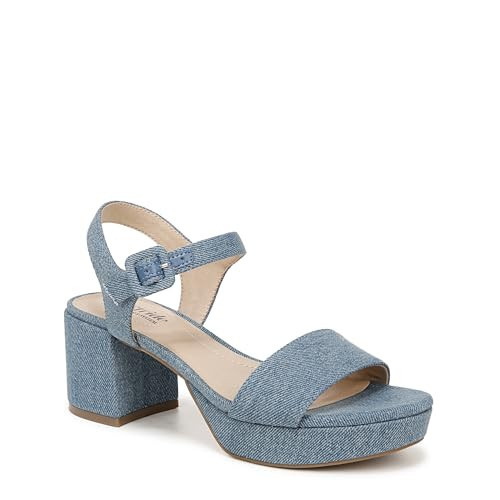 LifeStride Womens Rhythmn Platform Block Heel Sandals Denim Blue 8.5 M | Amazon (US)