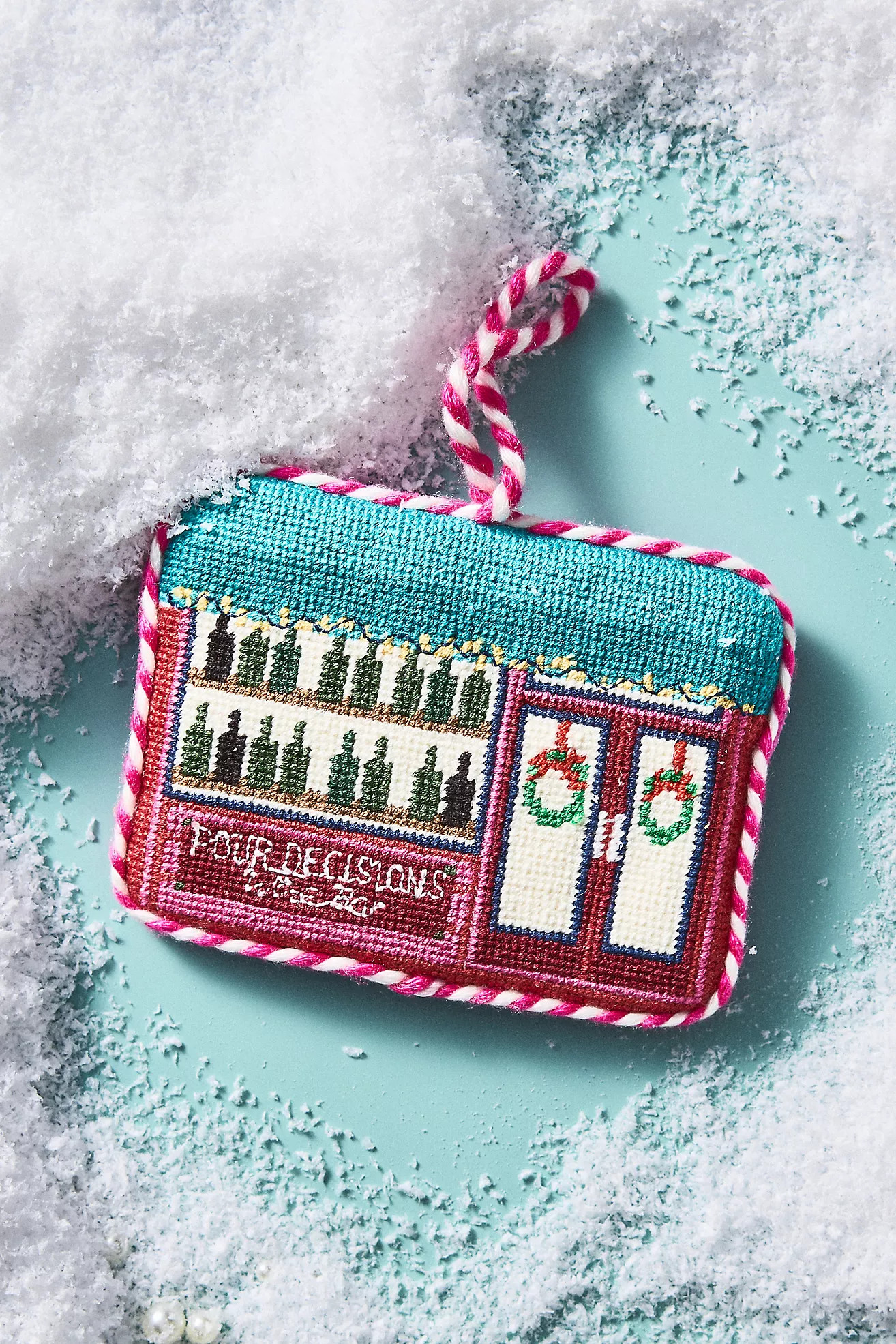Furbish Holiday Scene Needlepoint Ornament | Anthropologie (US)