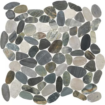 American Olean Delfino Stone Paradise Blend 12-in x 12-in Honed Natural Stone Pebble Mosaic Floor... | Lowe's