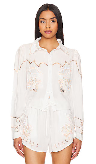 Jolene Buttondown Top in Western Bone | Revolve Clothing (Global)