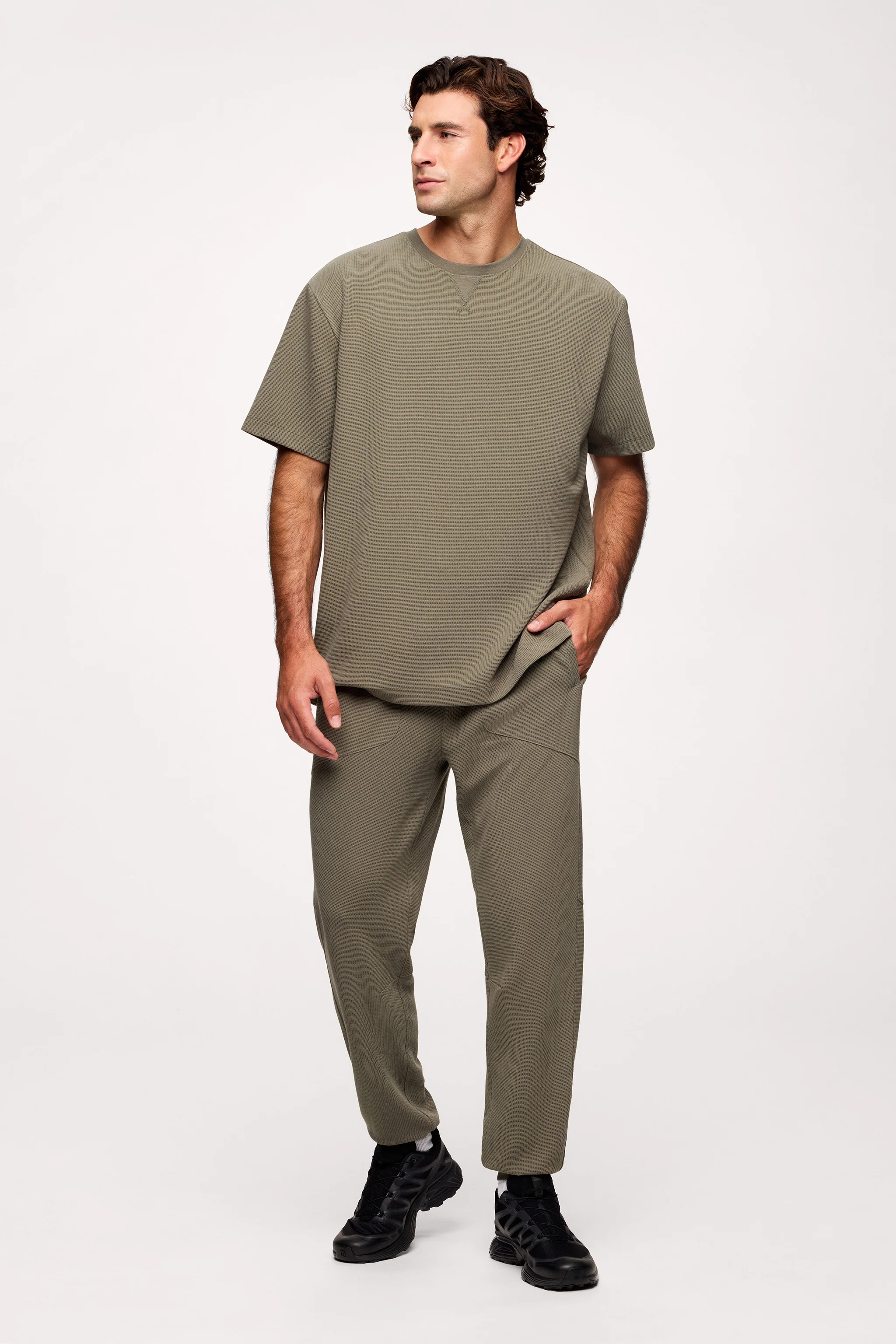 Performance Waffle T-Shirt | Olive | Nuuds US
