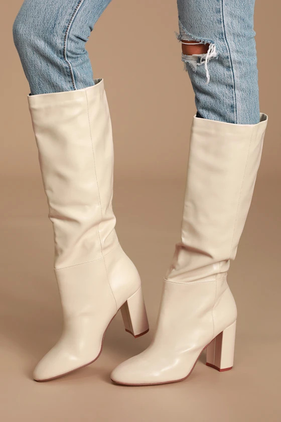 Krafty Ecru Knee High Boots | Lulus (US)