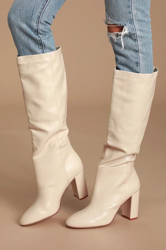Krafty Ecru Knee High Boots | Lulus (US)
