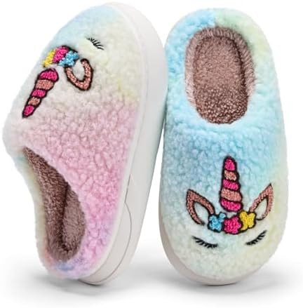 IceUnicorn Kids Slippers Boys Girls Warm Soft Plush Memory Foam House Slippers Big Little Kids No... | Amazon (US)