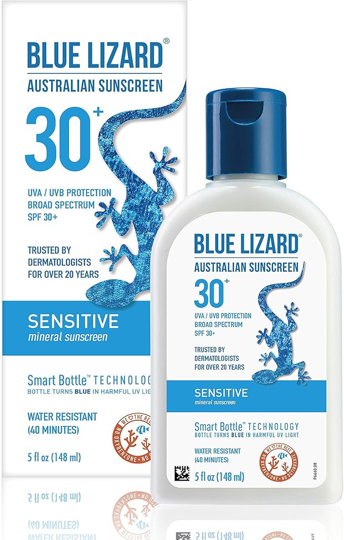 BLUE LIZARD Australian Sunscreen, Sensitive SPF 30+, 5-Ounce | Amazon (US)