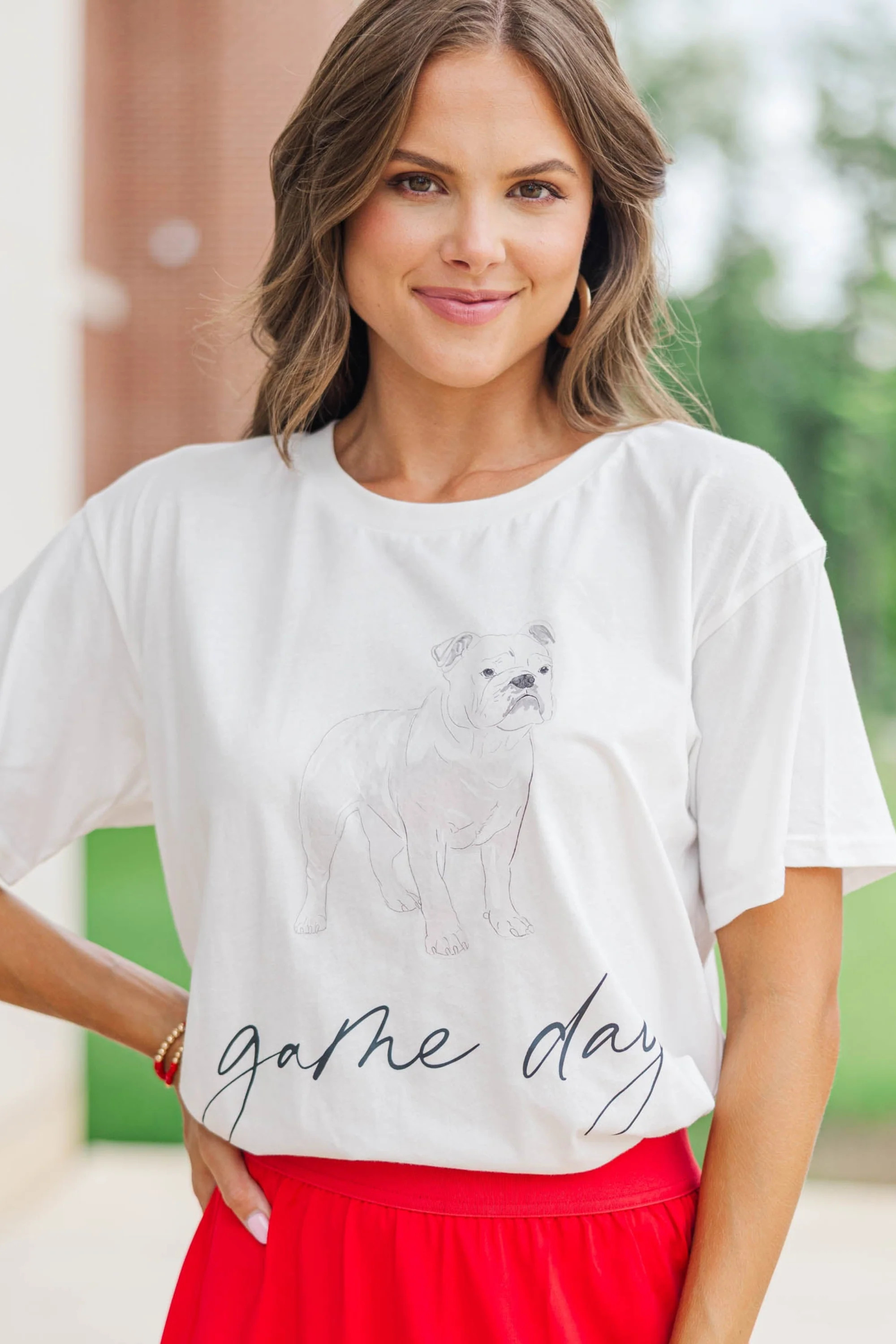 Winning Season White Bulldog Graphic Tee | The Mint Julep Boutique