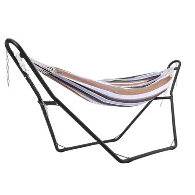 Small Heavy Duty Double Bar Steel Hammock Stand – 2 Person, Adjustable, Portable, Fits 9-14ft, Outdoor/Indoor, Carry Bag, Onesize – Small double bar h | Wayfair North America