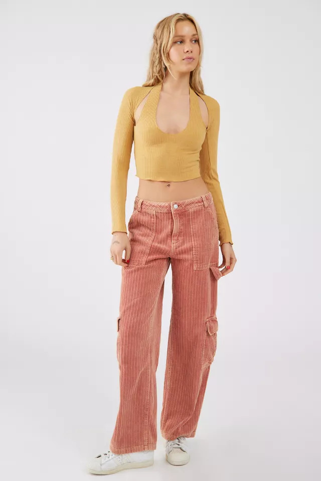 UO Lou Long Sleeve Halter Top | Urban Outfitters (US and RoW)