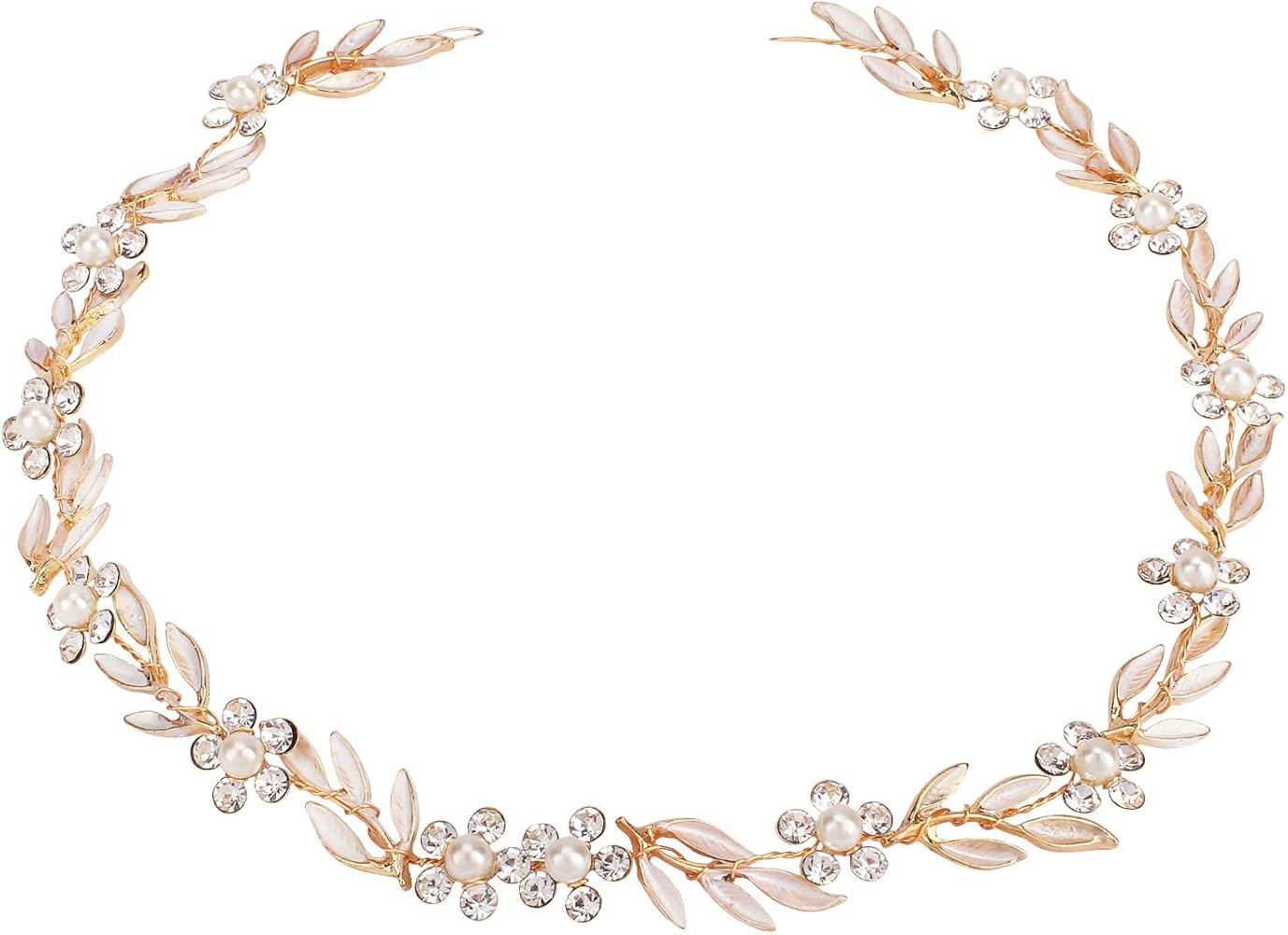 Didder Bride Wedding Hair Vine Headband Leaf Pearl Crystal Bridal Hair Accessories Flower Headban... | Amazon (US)