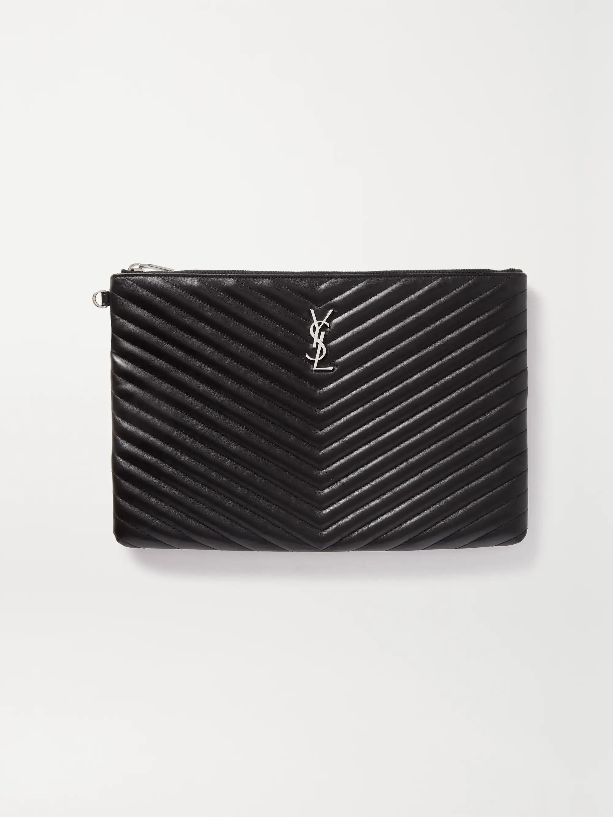 Black Monogramme quilted leather pouch | SAINT LAURENT | NET-A-PORTER | NET-A-PORTER (US)