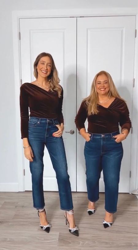 Same beautiful outfits in different sizes 🤩 I love how you can wear them for the holidays or just going out! They feel great on the body and everything fits true to size. The leather outfit is my favorite! These pants are comfortable and flattering! 

I’m 5’9 wearing a size small on tops and size 2 long in pants.

Eveline is 5’3 wearing a size large on tops and size 14 short on pants

#LTKshoecrush #LTKstyletip