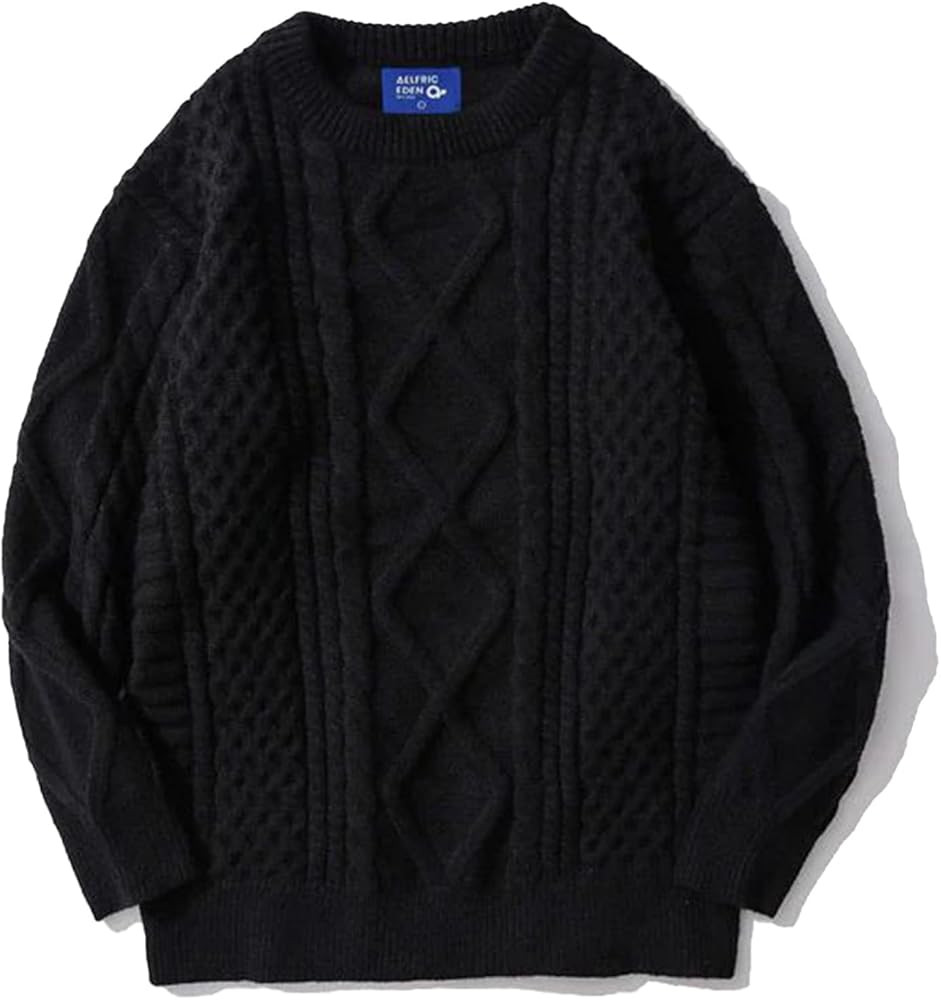 Aelfric Eden Oversized Knit Sweater Solid Vintage Pullover Sweater Unisex Woven Crewneck Knitted ... | Amazon (US)