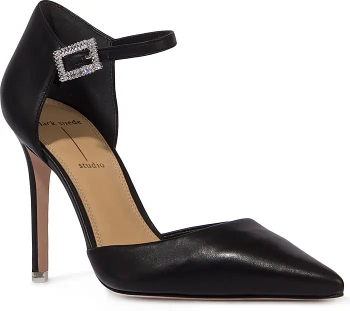 Black Suede Studio Pointed Toe Pump | Nordstrom | Nordstrom