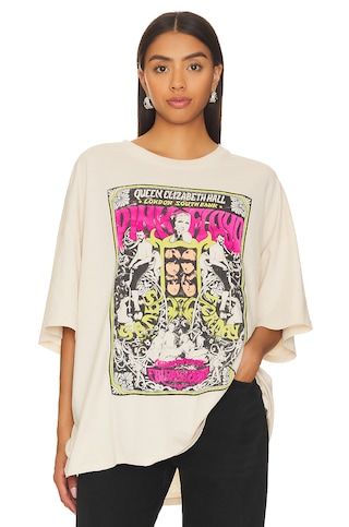 DAYDREAMER Pink Floyd Queen Elizabeth Poster Oversized Tee in Dirty White from Revolve.com | Revolve Clothing (Global)