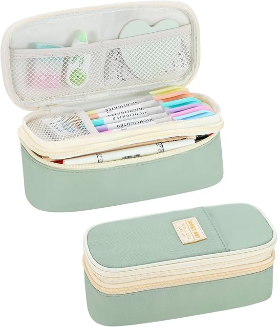 Pencil Case for Girls Kids Teens Adults Big Pencil Bag with Zipper Big Pen Pouch Large Stationery... | Amazon (US)