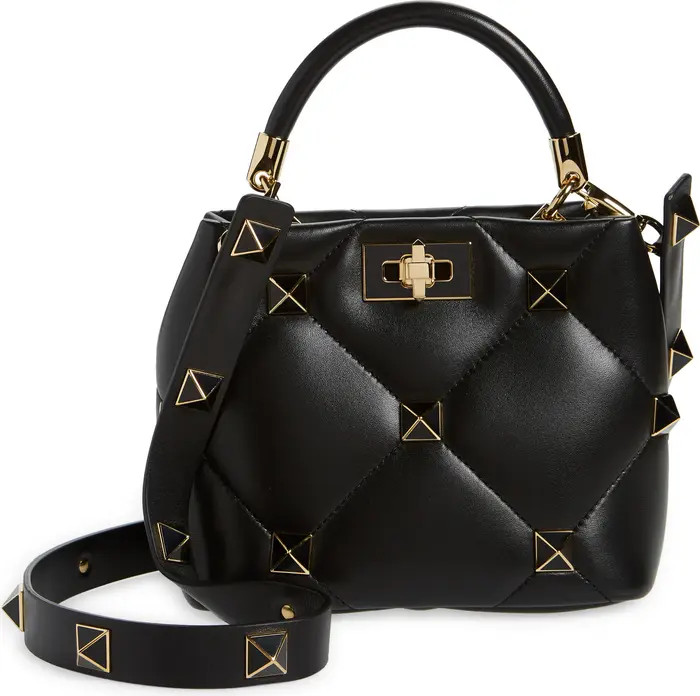 Enameled Roman Stud Leather Top Handle Bag | Nordstrom