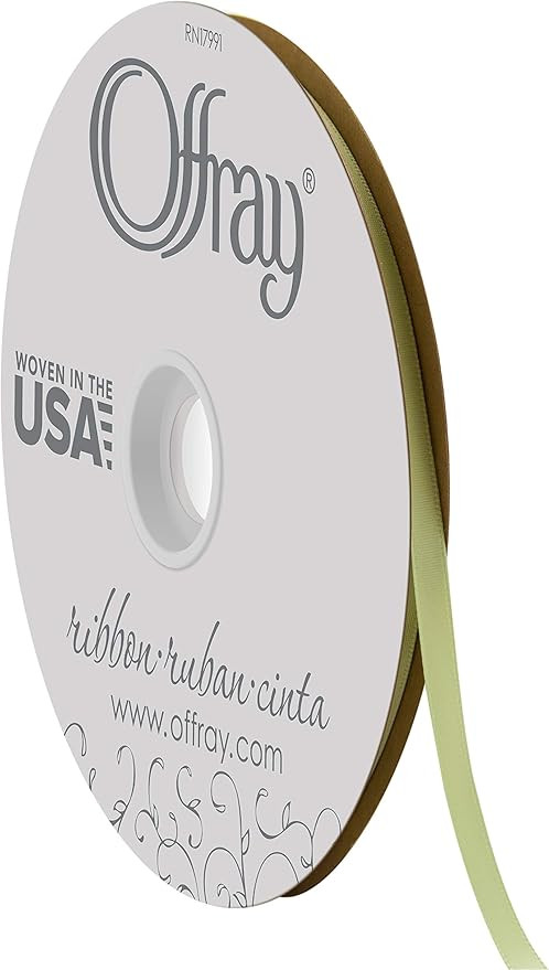 Offray 1/4" Wide Double Face Satin Ribbon, 100 Yards, Lime Juice Green | Amazon (US)