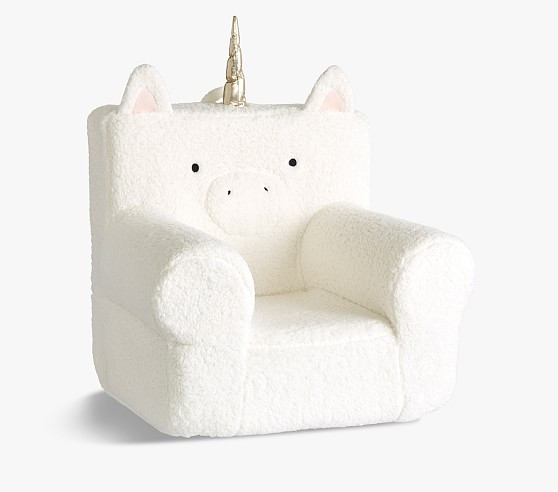 Ivory Unicorn Cozy Sherpa Anywhere Chair® | Pottery Barn Kids