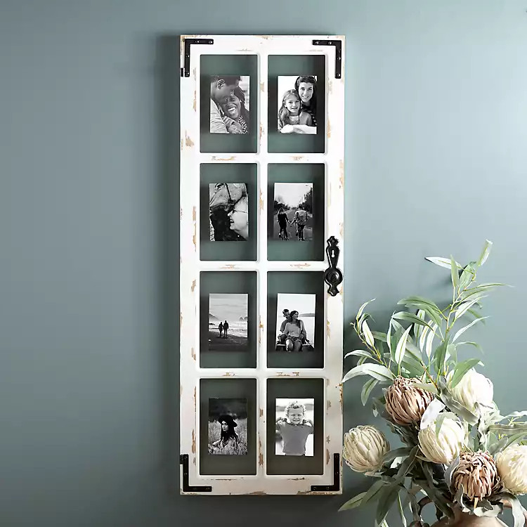 Distressed Wood and Metal Windowpane Collage Frame | Kirkland's Home