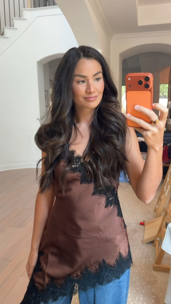 love this mix of silky & chic on top of a more casual denim!

#LTKdayinmylife #LTKootd #LTKmomlife