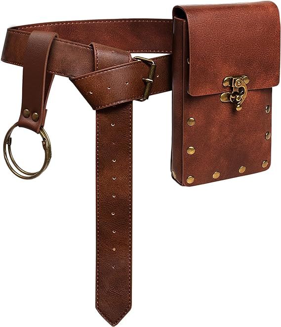 Belt Pouch Waist Bag Fanny Pack Steampunk Phone Holder Medieval Bag Leather Belt Renaissance Cosp... | Amazon (US)