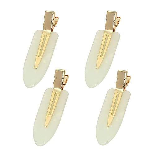 Mini Skater Small Hair Clips 2.4inch No Crease Hair Pins No Bend Cute Barrettes Accessories for Women Curly Fine Hair Styling Sectioning, Pack of 4 (Ivory White) | Amazon (US)