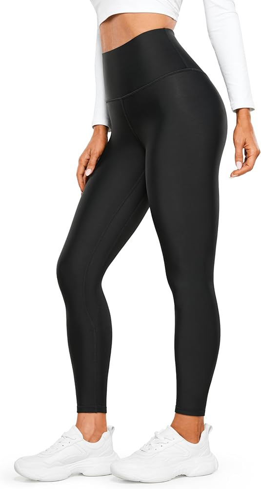 CRZ YOGA Womens Fleece Lined Leggings 25'' - Winter Warm Thermal High Waisted Pants Casual Lounge... | Amazon (US)