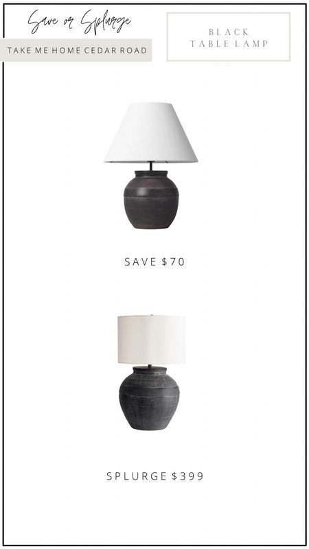 Save or Splurge …

black table lamp pottery barn dupe! Back in stock in stores, the dupe to the popular Pottery Barn ceramic lamp. I’ve seen the save in person and it is large and great quality.

Table lamp, lamp, lighting, table decor, home decor, designer dupe, pottery barn, target, target finds, living room, bedroom, entryway, decor, neutral home 

#LTKhome #LTKFind #LTKunder100