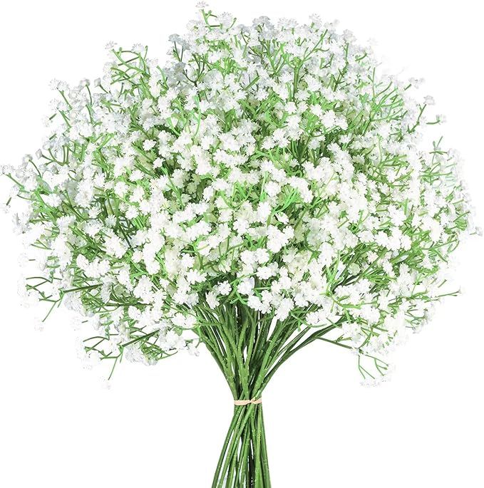 LYLYFAN 12 Pcs Babys Breath Artificial Flowers, Gypsophila Real Touch Flowers for Wedding Party H... | Amazon (US)