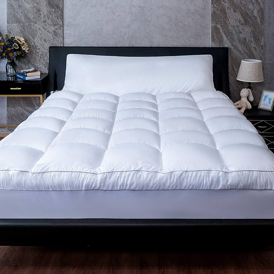 King Mattress Topper Cooling Pillow Top Mattress Bed Topper, Fluffy Mattress Pad, Hotel Quality D... | Amazon (US)