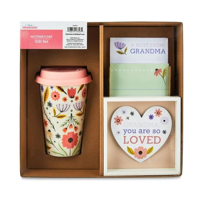 Mother's Day Grandma so Loved Gift Set, Pink & White, 4 Pieces, by Way To Celebrate | Walmart (US)