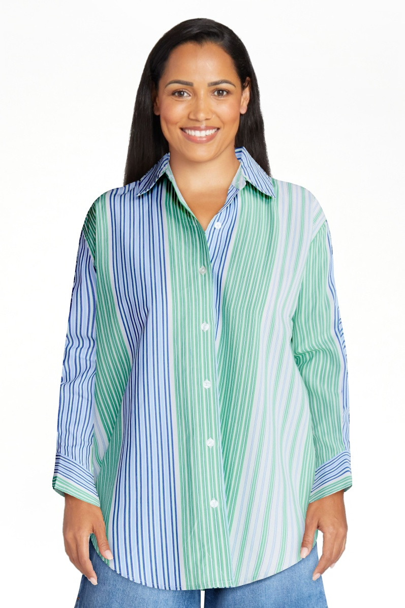 Free Assembly Women's and Women's Plus Relaxed Button Down Cotton Shirt with Long Sleeves, Sizes ... | Walmart (US)