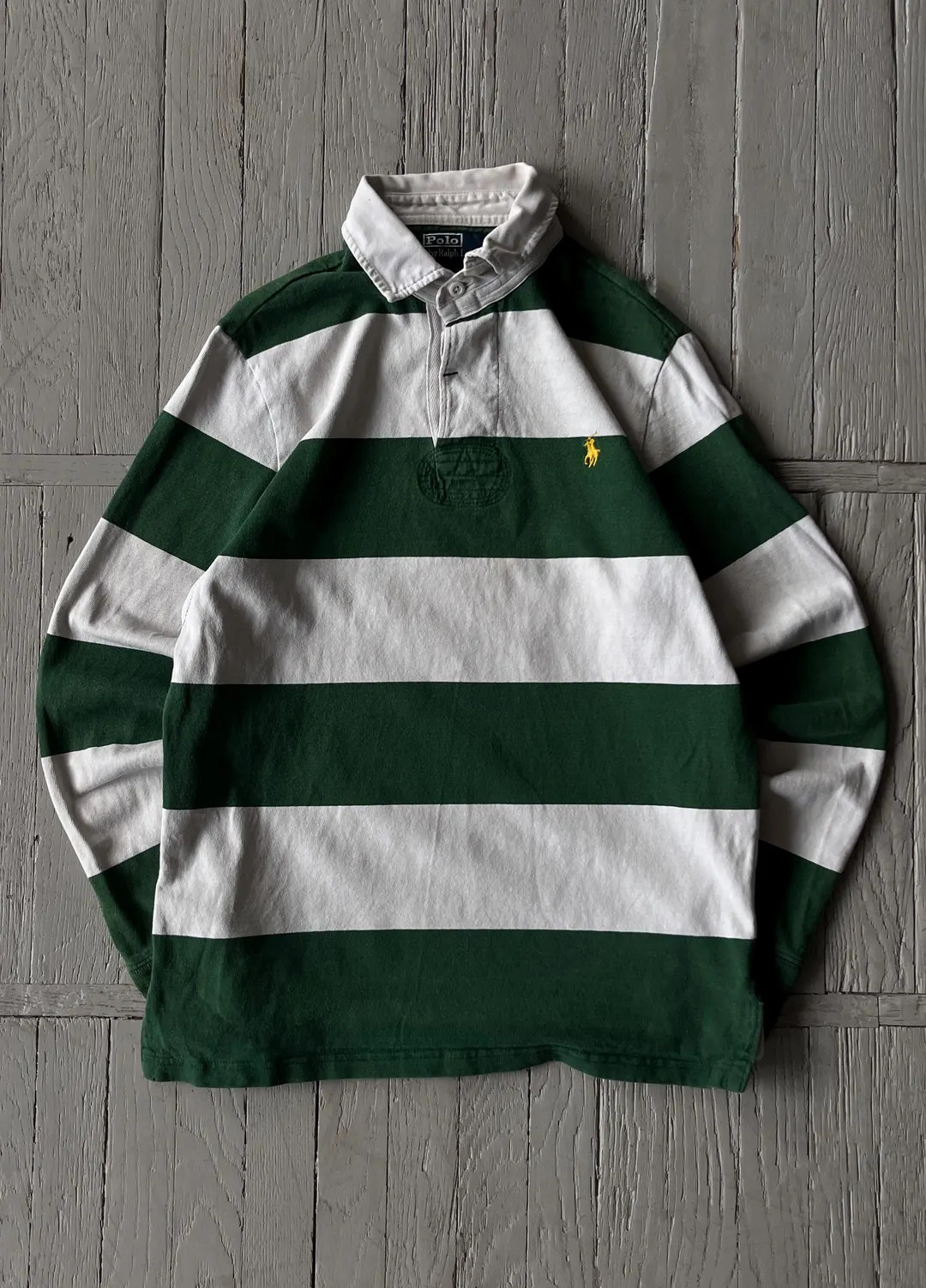 Vintage Polo Ralph Lauren Striped Rugby Preppy Logo Shirt White Green Size S - Etsy | Etsy (US)