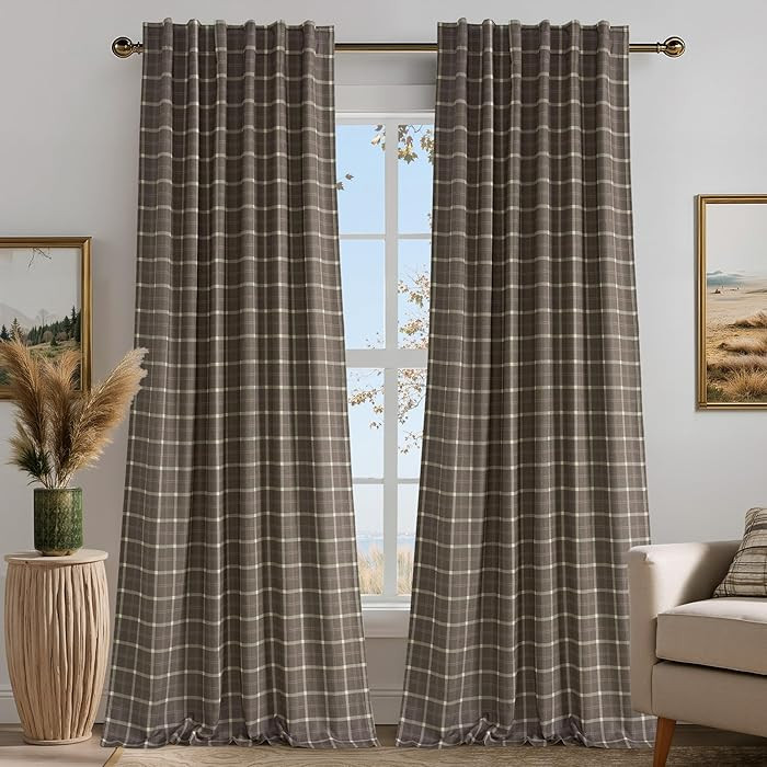 NICETOWN Buffalo Plaid 100% Blackout Curtains for Living Room Bedroom, Farmhouse Windowpane Check... | Amazon (US)