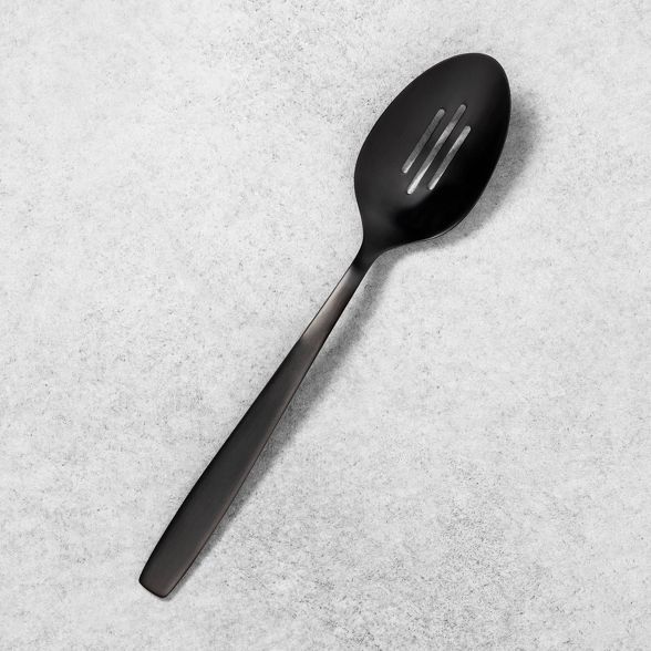 Matte Finish Slotted Serving Spoon Black - Hearth &#38; Hand&#8482; with Magnolia | Target