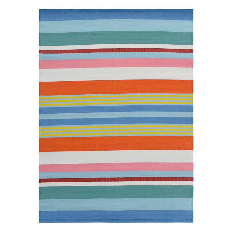 Multi Stripe Plastic Area Rug, 6x9 | At Home