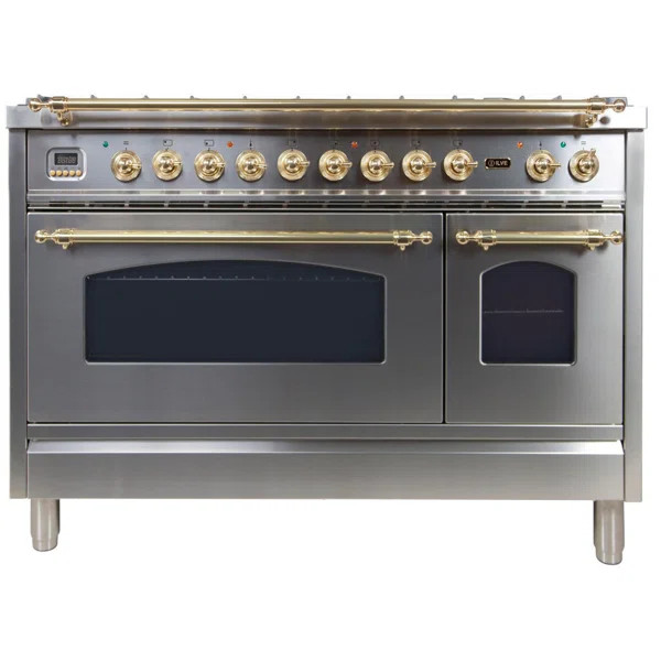 Nostalgie 47.24" 4.99 cu. ft. Freestanding Dual Fuel with Griddle | Wayfair Professional