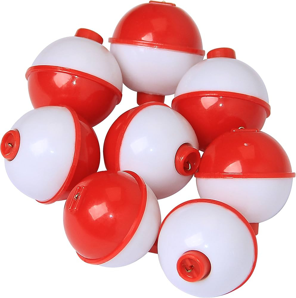 AGOOL Fishing Bobbers Set Snap Hard ABS on Red/White Fishing Floats Bobbers Push Button Round Buo... | Amazon (US)