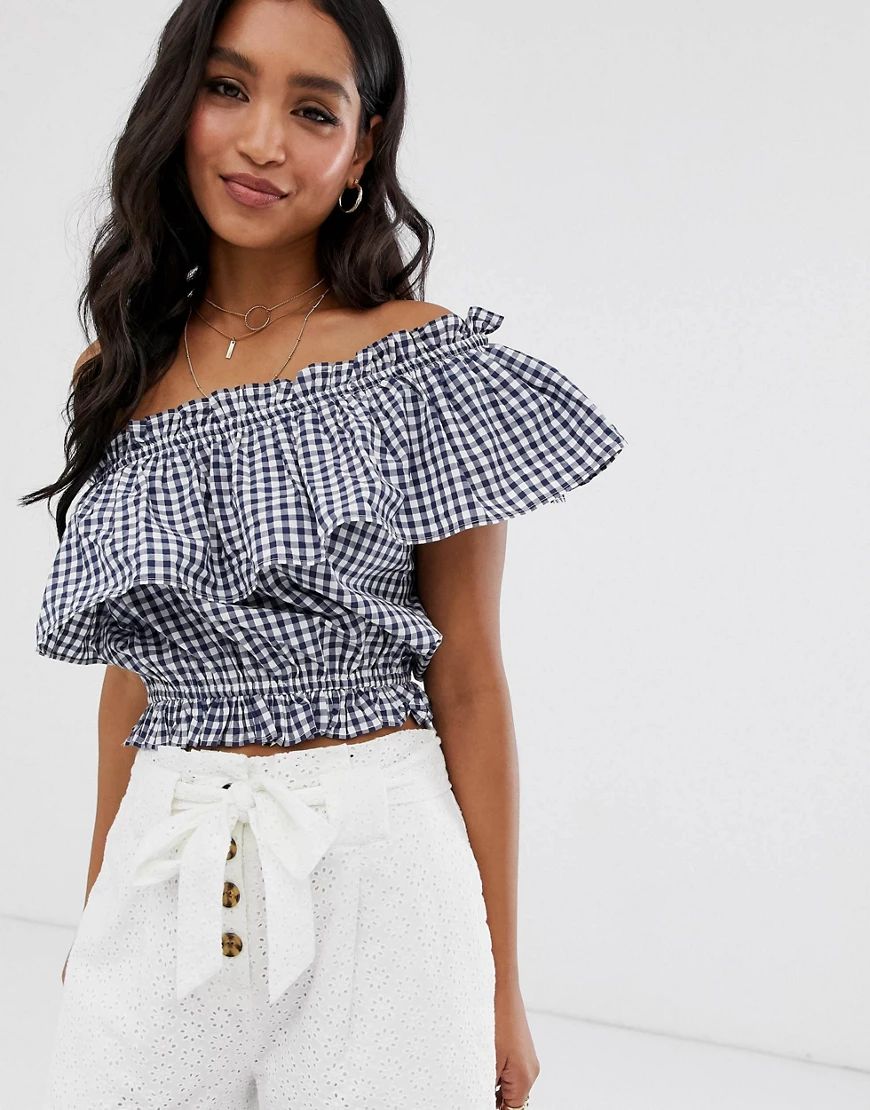 French Connection Lavande gingham top-Multi | ASOS (Global)