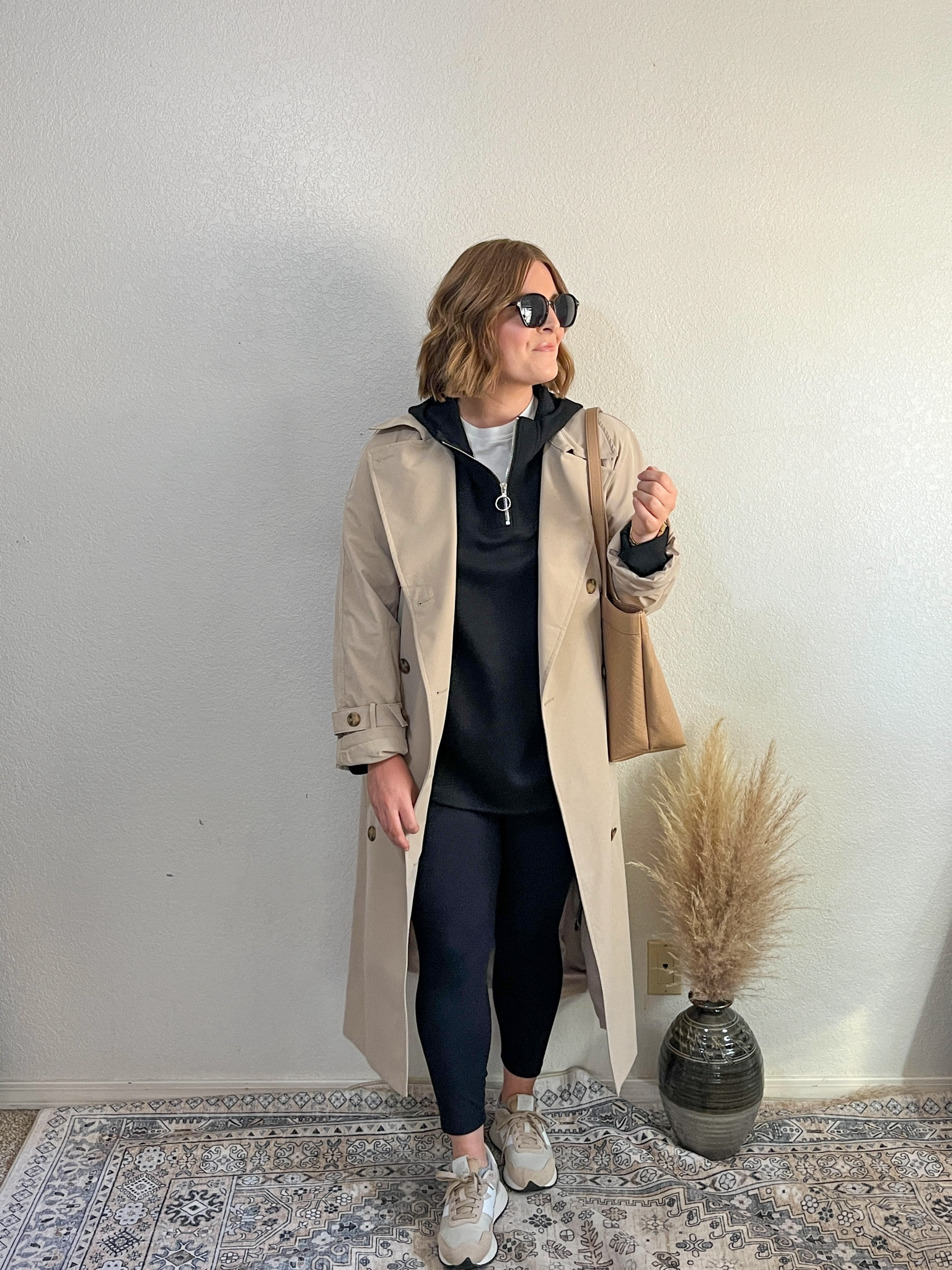 Casual Fall Style// elevate the look of a comfy pullover & leggings with a trench coat and tote bag!

Wearing L in pullover (runs big but I like the loose fit) 
Leggings L (tts)
Trench coat is H&M last year, linked similar version for this year!

#LTKStyleTip #LTKFindsUnder50 #LTKMidsize