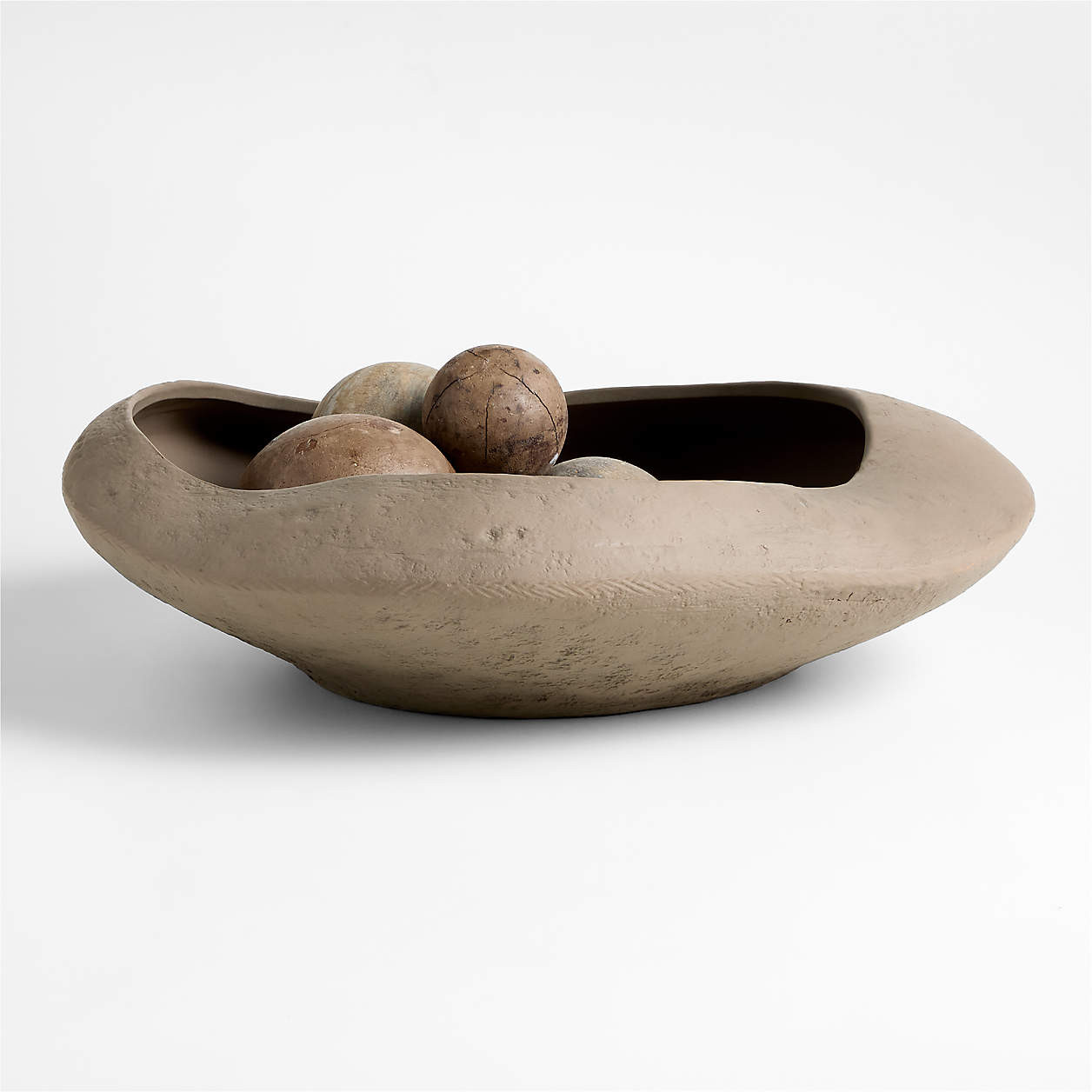 Scraffito 19" Brown Centerpiece Bowl + Reviews | Crate & Barrel | Crate & Barrel
