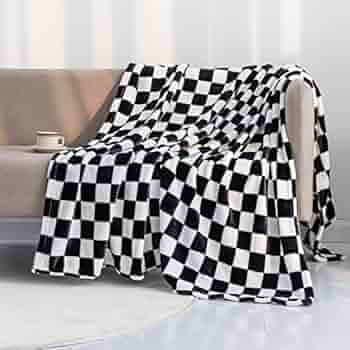 LOMAO Throw Blankets Flannel Blanket with Checkerboard Grid Pattern Soft Throw Blanket for Couch,... | Amazon (US)