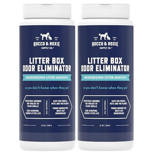 Rocco & Roxie Litter Box Odor Eliminator, Best Natural Urine Deodorizer for Cat Litter Boxes Cats Smell Control, Odor Absorber, Safe for Kitty, 12 oz pack of 2 | Amazon (US)