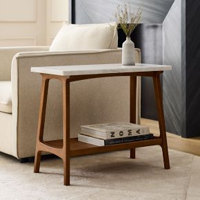 Reeve Mid-Century Marble Side Table (28") | West Elm (US)