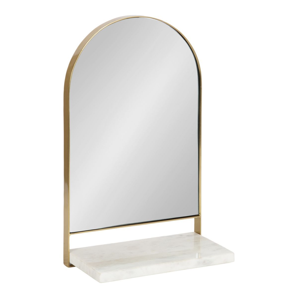 12"x20" Chadwin Arch Wall Mirror with Shelf Gold - Kate & Laurel All Things Decor | Target
