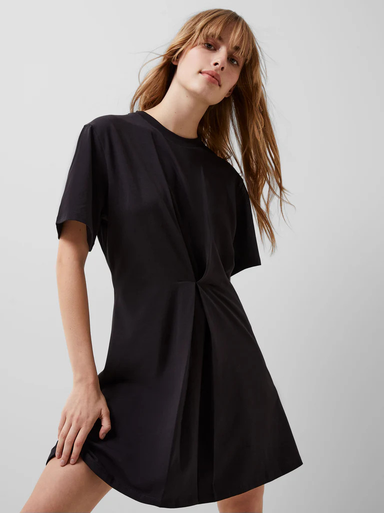 Rallie Cotton Box Pleat T-Shirt Mini Dress | French Connection (UK)