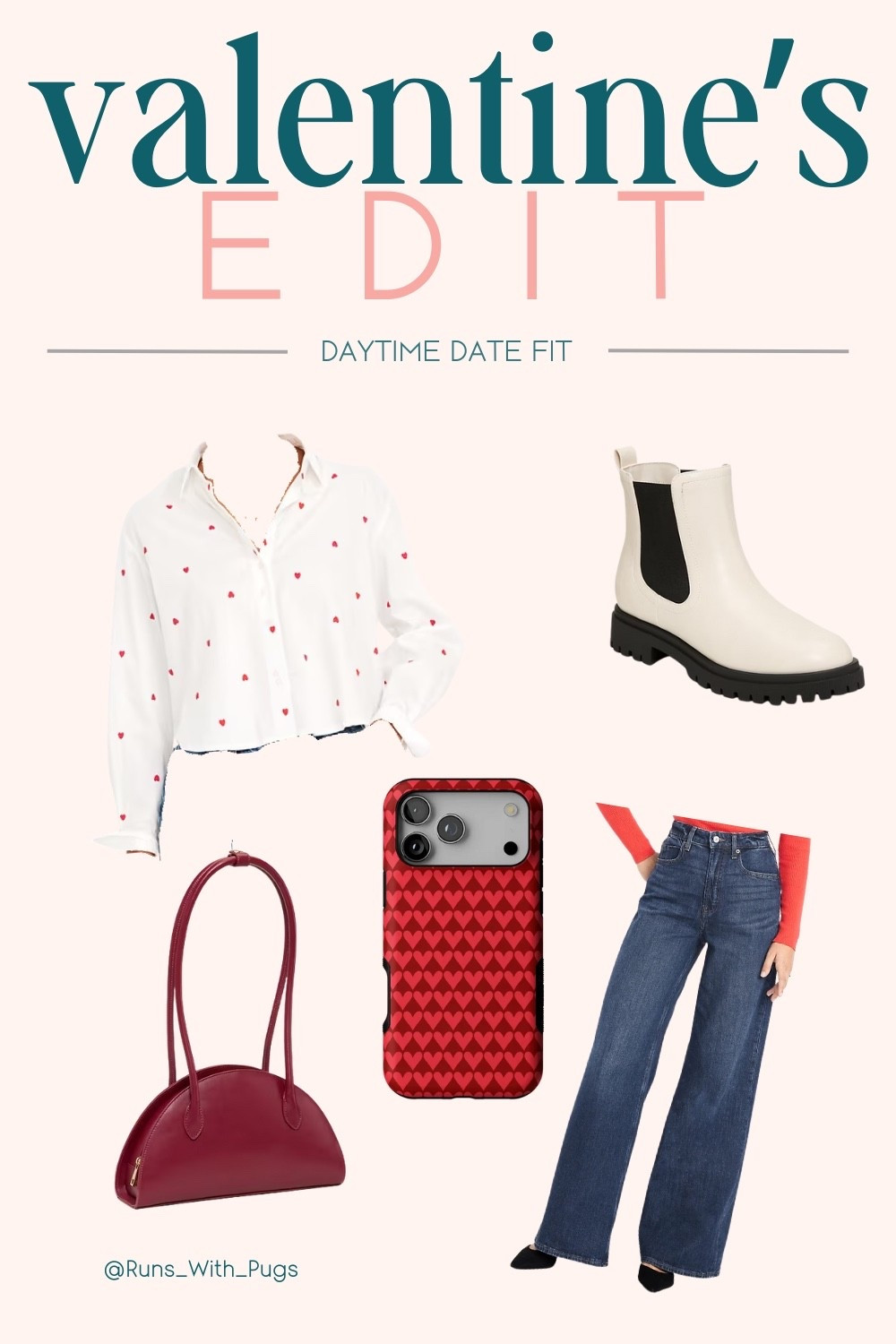The cutest casual-chic Valentine’s Day look!

Love is in the air (and on my shirt!). ❤️ Got my date day look ready and I’m obsessed with this balance of festive and trendy.
This cropped button-down with the red heart print is the star of the show: it’s playful without being too much. To keep it modern, I paired it with high-waisted wide-leg jeans (the silhouette of the season!) and chunky white ankle boots. The contrasting red shoulder bag and the matching heart phone case are the perfect pops of color to tie it all together. ideal for a lunch date or Galentine's brunch! 🥂

Fit & Sizing Details:
    •    Wide Leg Jeans: Wearing my true size (12). High-waisted with a great length for boots or heels.
    •    Heart Crop Top: Fits true to size. It’s a tailored crop, so size up one if you want a little more length or a boxier fit. I’m wearing a Large.
    •    White Ankle Boots: True to size and surprisingly comfortable!

Shop this entire look and see more V-Day inspo by following me in the @shop.ltk app!

#LTKSeasonal #LTKstyletip #LTKunder100 #ValentinesDayOutfit #DateNightLook #HeartPrint #WideLegJeans #WhiteBoots #GalentinesDay #CasualChic #VDayStyle #OutfitInspo #OOTD
